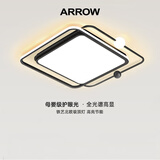 箭（ARROW）箭牌照明 吸顶灯led卧室灯北欧后现代阳台过道餐厅中山灯具 48瓦方形三色40cm适18平内
