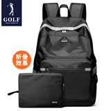 高尔夫（GOLF）可折叠双肩包防泼水男女大容量14英寸学生电脑书包便携户外背包男 黑色/款式2