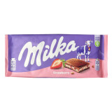 妙卡（Milka）牛奶夹心原装巧克力德国巧克力进口巧克力网红小零食休闲零食品 【1块】草莓酸奶夹心 袋装 100g