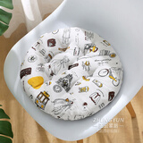 顾致宿舍坐垫加厚坐垫椅子板凳圆形榻榻米学生可爱教师垫子屁股垫子棉 时尚巴黎 【圆形】27x27cm(棉麻加厚)