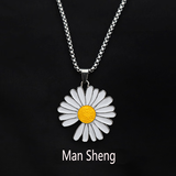 蔓笙小雏菊项链男潮搭配毛衣链情侣锁骨链配饰挂坠吊坠嘻哈项链毛衣链