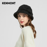 卡蒙（Kenmont）英伦圆顶大檐毛呢帽复古黑色冬季盆帽女秋韩版优雅小礼帽2607 黑色 可调节(57.5cm)