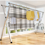 JY 晾衣架落地折叠晾衣杆可伸缩室内阳台x型晒衣架家用不锈钢免安装 不锈钢三杆1.6米可伸缩（1.1-1.6米）