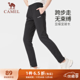 骆驼（CAMEL）直筒运动裤女子休闲针织卫裤长裤 CB2225L0783 黑色 XXL