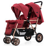 liuncy双胞胎婴儿推车前后坐二胎双人可坐躺轻便折叠儿童手推车