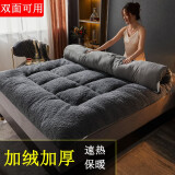 爱麦（AI MAI） 家纺 羊羔绒加厚床垫子 保暖 冬季学生宿舍床双人垫被褥 加绒羊羔绒床垫-灰色 90cm*200cm（4斤）