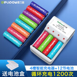 德力普（Delipow） 充电电池 5号/7号电池大容量3300mAh 配12节电池充电器套装 充电器+12节电池【5号7号各6节】