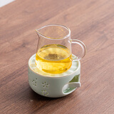 康韵（KANGYUN）创意温茶炉娄空陶瓷底座餐厅酒店蜡烛玻璃加热水果茶壶花茶温茶器