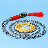 京跃鞭子响鞭健身甩鞭麒麟鞭钢鞭大全不锈钢螺母鞭中老年初学甩鞭铁鞭 1.4斤龙头把螺母鞭手工头送礼品