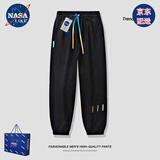 NASALIKE官方春秋季裤子男学院风高街休闲裤棉质宽松运动卫裤束脚加绒裤男 G63黑色 常规 合适10°~25°穿搭 XL (165-175cm 120-145斤)