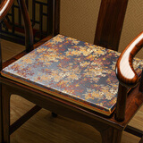 浩秦新中式椅垫客厅红木沙发垫坐垫新古典家具圈椅餐椅垫太师椅垫座垫 繁花款-蓝色 50X40厚3cm单个(海绵垫)