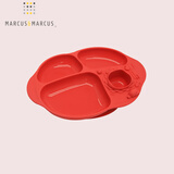 MARCUS&MARCUS吸盘餐盘 宝宝分格餐盘一体式防摔餐饮分餐盘儿童餐具 红色