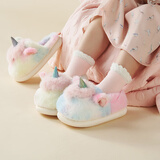 幸福玛丽（Cheerful Mario）幸福玛丽女童可爱公主棉鞋冬季女孩家居防滑宝宝棉拖鞋独角兽棉鞋