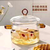 忆壶茶（YIHUTEA）高硼硅玻璃锅家用透明煮锅电陶炉明火耐高温炖锅泡面银耳汤煲汤锅 【升级特大号】炖锅 16cm 2.4L