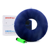 鱼跃牌（Yuwell）防褥疮充气式坐垫方圆形植绒轮椅垫气垫圈痔术后办公室久坐柔软月子透气坐垫含打气筒 植绒圆形坐垫 建议150斤之内使用