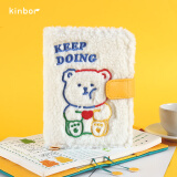 kinbor 手账本A6刺绣布面可爱少女笔记本记事本效率手册Pada bear DT51049