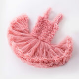 忆爱女童tutu裙周岁礼服女宝宝春秋连衣裙蓬蓬裙一岁女孩衣服公主裙 西瓜红 90 (S) 80-90cm(1-2岁)