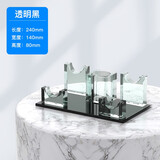 锴美话筒架ktv水晶话筒架桌面ktv用品麦架麦克风支架无线话筒底座水晶座咪唑台式玻璃座 透明黑大号