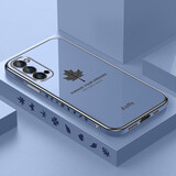 佩诺OPPO Reno4手机壳Reno4pro保护套全包防摔se电镀侧边枫叶硅胶直边创意男女款潮外壳 【薰衣灰】枫叶直边电镀 Reno4