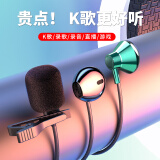 北极鸟k歌专用耳机有线双麦克风降噪高清直播全民唱歌声卡耳返录音录歌音乐Tyepc通话3.5圆手机电脑通用 暗夜绿-降噪麦克 3.5mm圆头