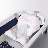 巴比象（Barbie elephant）新生婴儿洗澡躺托沐浴网悬浮浴垫网兜防滑折叠浴盆宝宝洗澡用品 升级浴网粉印