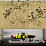 笋梦栈 免打孔印花竹帘卷帘窗帘门帘隔断屏风挂画 新中式装饰画禅意复古遮光装饰卷拉式升降茶室窗帘 江南丽春