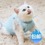 迪普尔 母猫绝育服猫咪手术服手术衣宠物猫衣服断奶服猫猫防舔服恢复服 蓝色 S【适合3斤内猫咪】