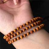 盘道橄榄核素核金饭碗苹果珠 核尖项链素珠挂脖 文玩手串核雕手链手工 苹果珠0.4*0.5cm