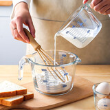 川岛屋玻璃量杯带刻度耐高温家用食品级厨房烘培工具毫升打蛋杯子 500ml量杯【微波/烤箱/烘焙】