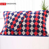 金号（KING SHORE）纯棉提缎绣花枕巾2条装  情侣枕巾一对装 全棉加厚款枕头巾 2354款红色2条