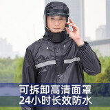 骑安雨衣雨裤套装男女成人透气加厚分体户外骑行外卖电动摩托车防暴雨 紫红色 2XL (适合身高170-175)