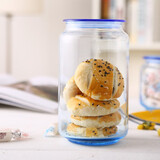 乐美雅（Luminarc） 凝彩 冰蓝/冰粉圆舞曲玻璃密封罐 储物罐 茶叶罐 糖果罐 收纳罐 冰蓝1L