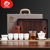 MULTIPOTENT整套茶具中国白羊脂玉陶瓷功夫茶具套组羊脂玉办公茶具礼盒套装