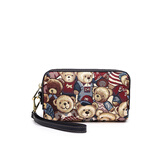 小熊依恋女包时尚织花帆布手拿手拎包长款休闲随身手机零钱包袋情人节礼物