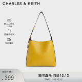 CHARLES&KEITH大容量通勤子母单肩包托特包包女包生日礼物CK2-40270966-1 Mustard黄褐色 L