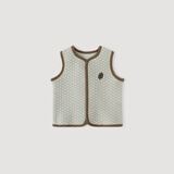 巴厘小猪婴儿马甲秋冬季2024新款儿童夹丝上衣蓄热保暖打底衫 灰豆绿 80 cm