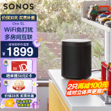 SONOS One SL 有源音箱 WIFI无线 多房间互联 环绕可组合 家庭影院 迷你音响 家用桌面客厅卧室书架 黑