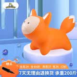 巴比精灵跳跳马大号加厚充气马不带音乐1-6岁儿童摇摇马木马儿童玩具礼物 带音乐桔色狐狸（赠气筒）