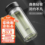 绿珠lvzhu 双层玻璃杯500ml 男女士大容量茶水分离办公泡茶水杯子B839