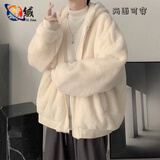 边七】两面穿棉服男冬季外套男加厚仿羊羔毛棉服港风学生保暖棉衣棉袄 【关注店铺优先发货】M03米白色 XL