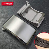 梵羅紀亞纯钛皮带扣头男士扣头任意卡礼盒无牙无孔裤腰带头超轻防金属过敏 【纯钛扣头】【内穿有牙】滑道