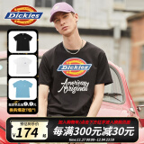 dickies 纯棉短袖T恤男 情侣男女同款 印花休闲百搭上衣7087 黑色 M