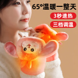 嘉柏兰电加热手套暖手宝发热手套情人节礼物送女友充电取暖神器暖宝宝 开指版粉兔【三档调温+可水洗】 【3秒速热丨送移动电源*2】