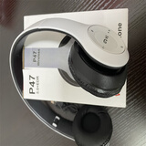 金尚马头戴式蓝牙耳机P47可折叠调节蓝牙可插卡无线蓝牙耳机马卡龙游戏学生运动蓝牙耳机 【白色】图中为实物图