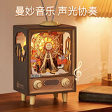 若客八音盒机械音乐盒手工diy积木 立体拼插玩具拼装模型木质拼图礼物 日落游乐园(音乐:G大调小步舞曲)