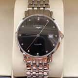 【二手99新】浪琴（LONGINES）男表博雅系列 商务休闲男士超薄自动机械手表 瑞士品牌天文台认证 37mm 钻刻黑盘 L4.810.4.57.6
