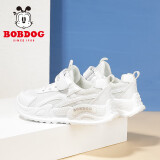 巴布豆（BOBDOG）童鞋小白鞋女童休闲鞋春秋款软底儿童运动鞋 102533068 白色28