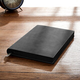 京屿 空白笔记本子无格子插画白纸日记本文艺精致大学生超厚简约加厚记事本定制软皮质复古绘画手绘 a5空白-黑色