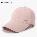 蒙奈特（MONAITTE）帽子女新款秋冬棒球帽潮流大头显脸小四季时尚休闲户外遮鸭舌帽潮  粉色（玫瑰金A）【四季款】 可调节【54-59CM】