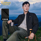卡宾男装 90白鸭绒羽绒服秋冬新款无线绗缝保暖外套简约通勤B 煤黑色01 XL /180/52